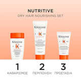 Kerastase Nutritive Essentials Set για Ξηρά Μαλλιά (Bain Rich 80ml, Lait Vital 75ml, Thermique 45ml) 2