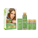 Kativa Vegan Brazilian Straightening Keratin Set for Straightening, with Shampoo and Mask 4pcs