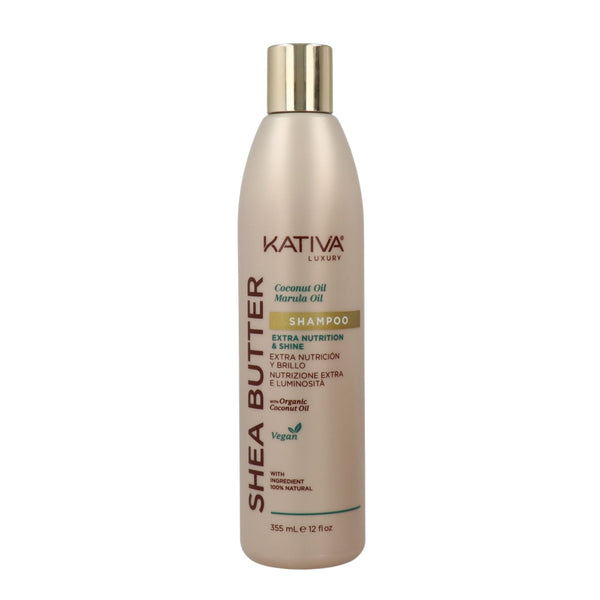 Kativa Shea Butter Σαμπουάν Θρέψης και Λάμψης με Έλαιο Καρύδας και Έλαιο Marula 355ml 1