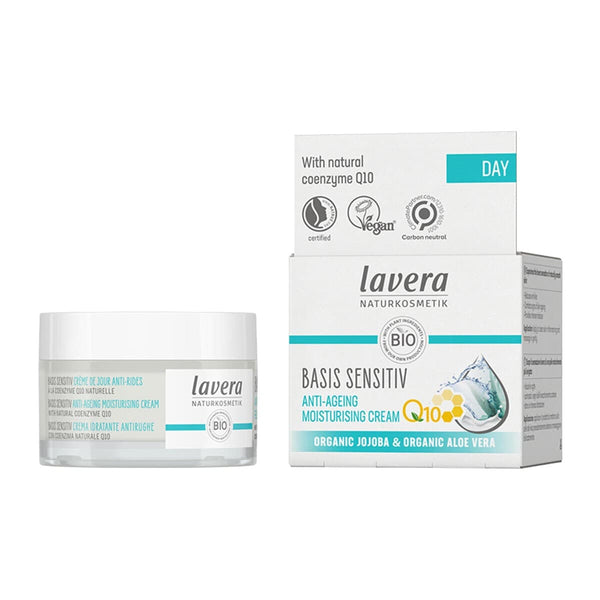 Lavera Q10 Basis Sensitiv Κρέμα Προσώπου Ημέρας για Ενυδάτωση & Αντιγήρανση με Aloe Vera 50ml