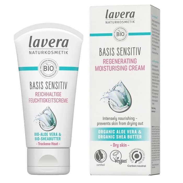 Lavera Basis Sensitiv Ενυδατική Κρέμα Ανάπλασης Προσώπου για Ξηρές/Ευαίσθητες Επιδερμίδες με Aloe Vera 50ml
