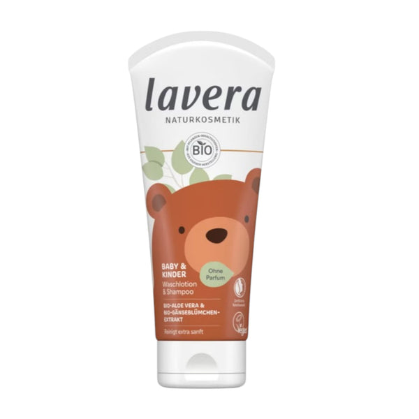 Lavera Baby and Kinder Απαλό Αφρόλουτρο και Σαμπουάν για Παιδιά και Μωρά 200ml 1
