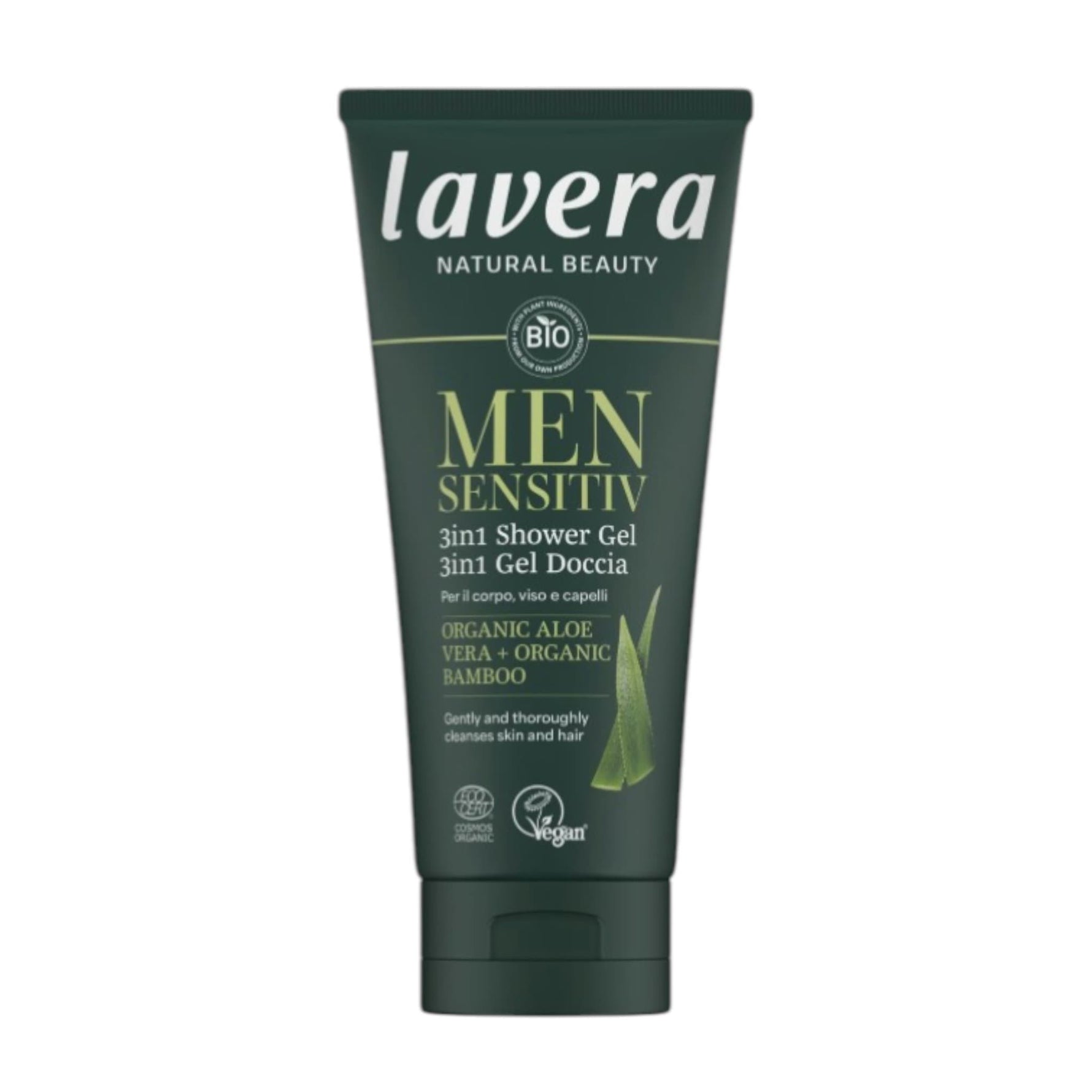 Lavera Men Sensitive Αφρόλουτρο σε Gel με Βιολογική Αλόη & Βιολογικό Μπαμπού 200ml 1