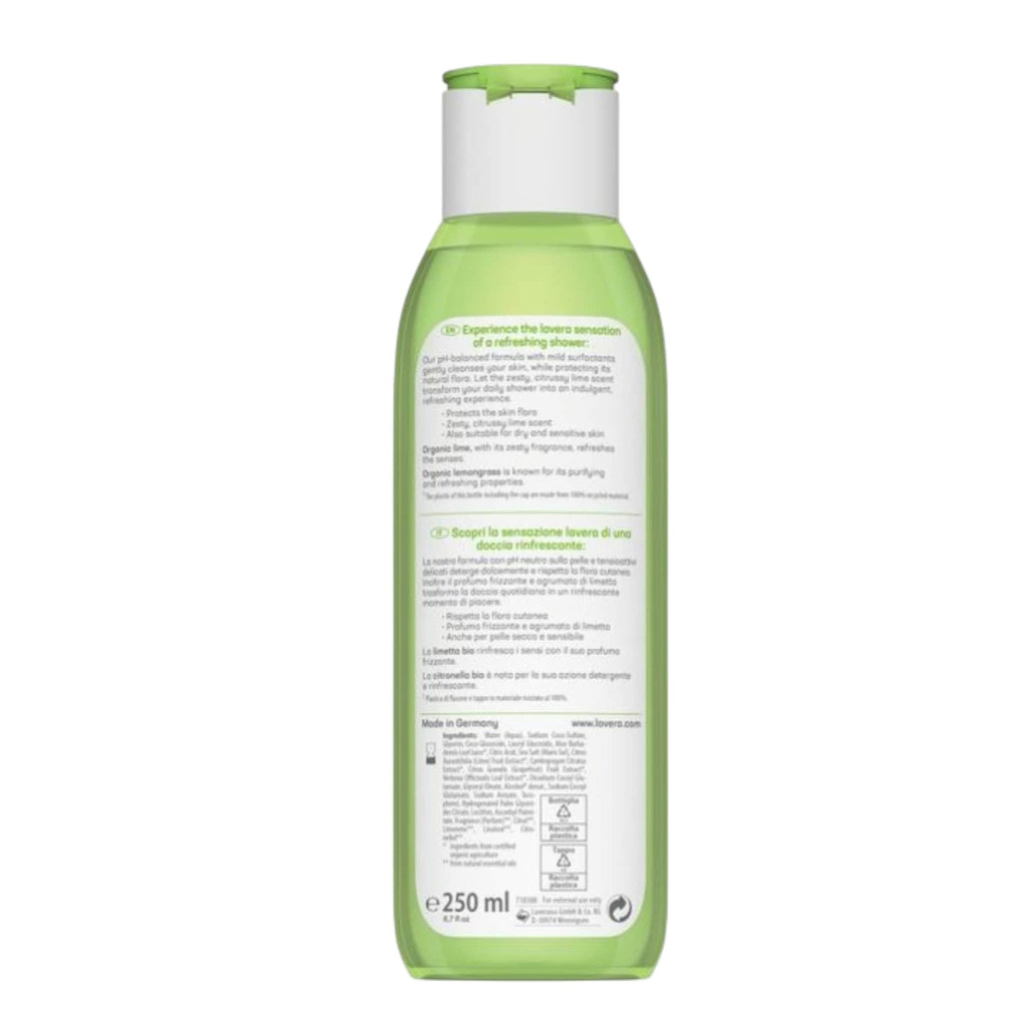 Lavera Refreshing Shower Gel Αφρόλουτρο με Βιολογικό Λάιμ & Λεμονόχορτο 250ml 2
