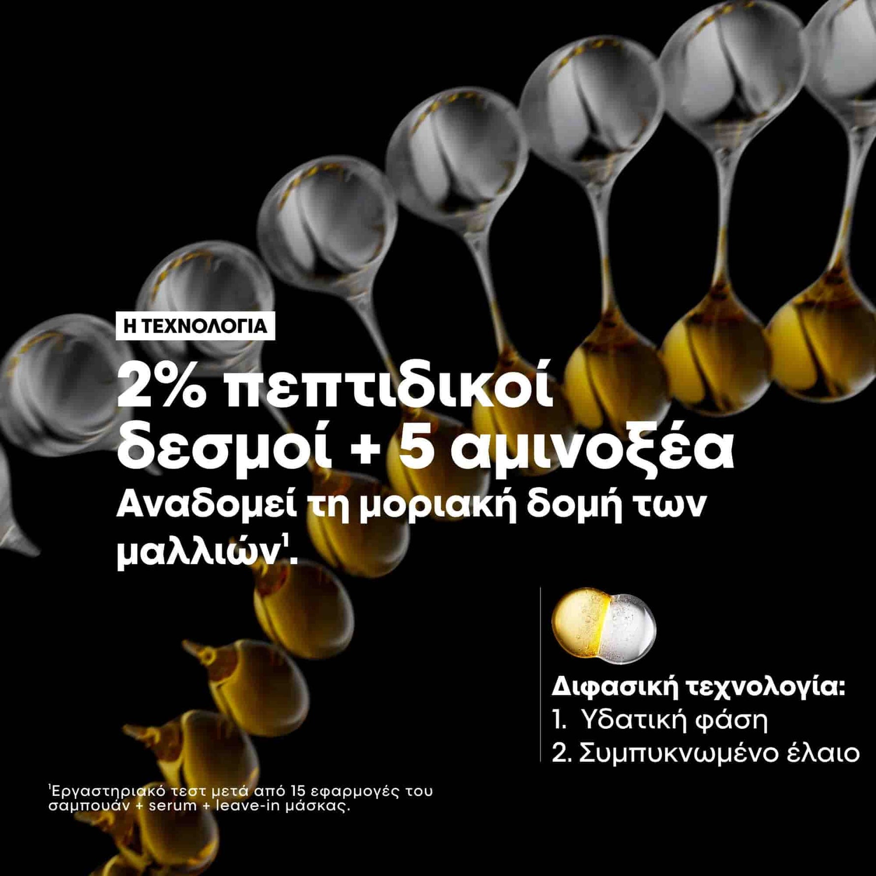 L'Oreal Professionnel Absolut Repair Molecular Bi-Phase Oil Διφασικό Έλαιο Επανόρθωσης για Ταλαιπωρημένα Μαλλιά 30ml 4
