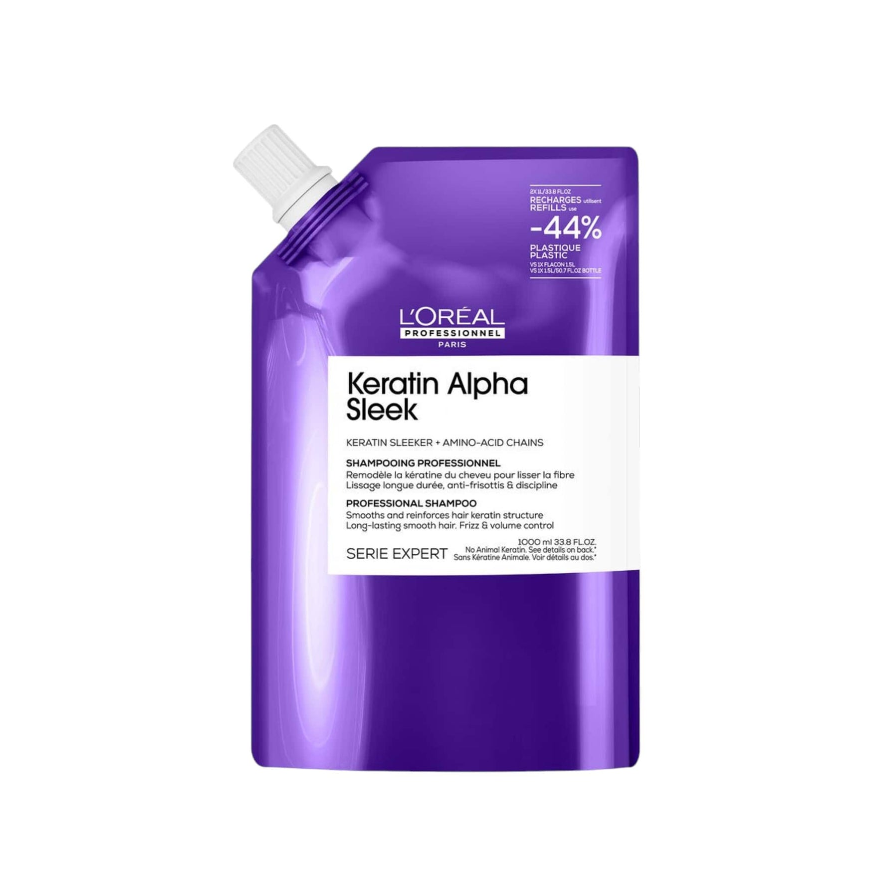 Keratin Alpha Sleek Professional Shampoo Refill Σαμπουάν Χωρίς Θειικά Άλατα Για Λείανση 1000ml 1