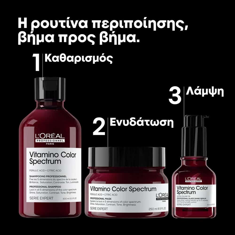 L'Oreal Professionnel Vitamino Color Spectrum Trio Σετ Περιποίησης για Λαμπερά Βαμμένα Μαλλιά 3