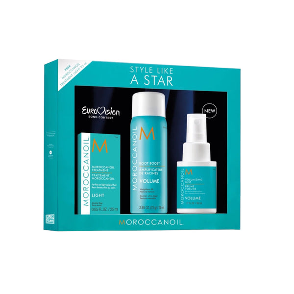 Moroccanoil Style Like A Star Eurovision Volume Set (Volumizing Mist 50ml, Root Boost 75ml, Oil Treatment Light 25ml)