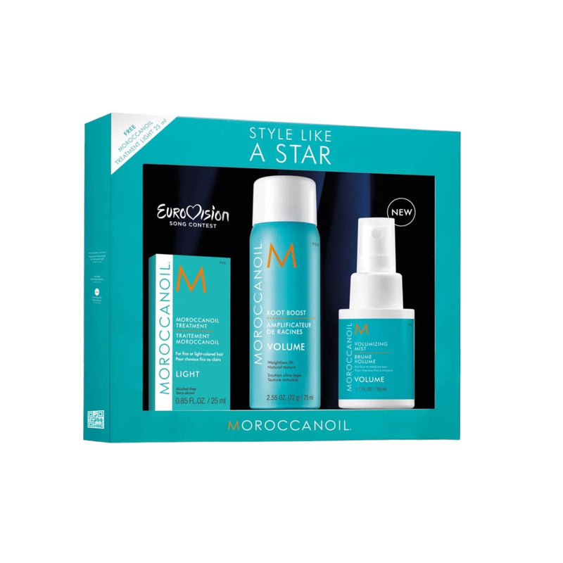 Moroccanoil Style Like A Star Eurovision Volume Set (Volumizing Mist 50ml, Root Boost 75ml, Oil Treatment Light 25ml)