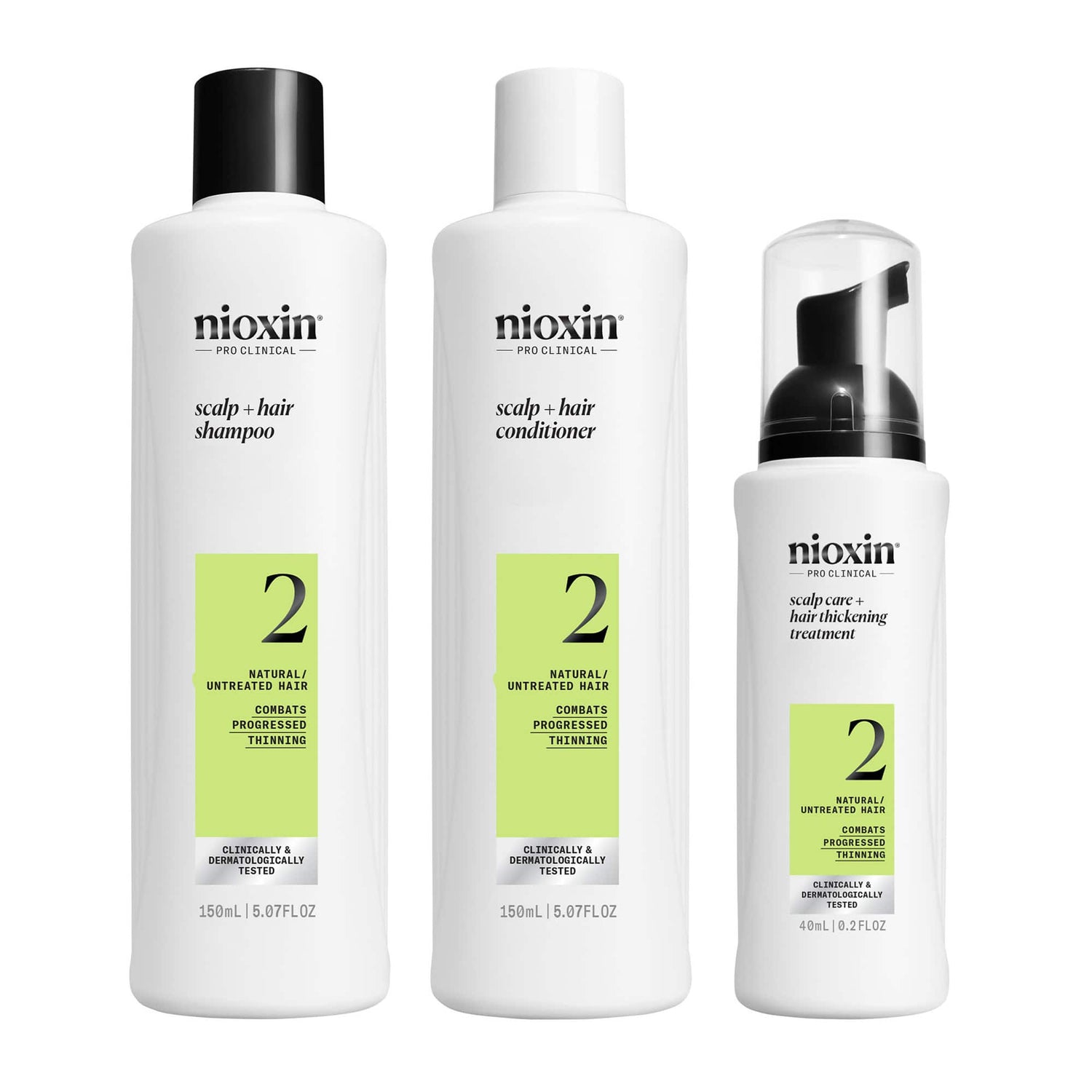Nioxin Promo Scalp & Hair System 2 Kit Natural Hair Progressive Thinning (Shampoo 150ml, Conditioner 150ml, Treatment 40ml)