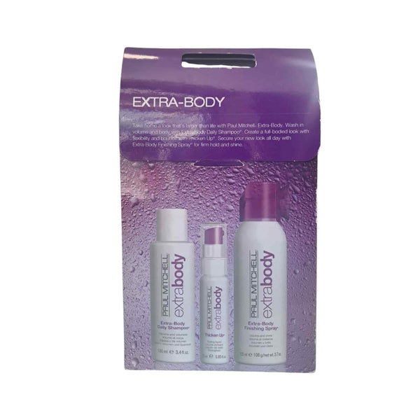 Paul Mitchell Take Home Extra Body Σετ περιποίησης Μαλλιών για Όγκο (Shampoo 100ml, Thicken Up 25ml, Finishing Spray 125ml) 1