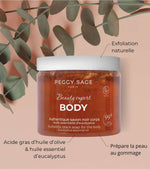 Peggy Sage Beauty Expert Body Authentic Black Soap Μαύρο Σαπούνι Απολέπισης Σώματος με Ευκάλυπτο 190g 2