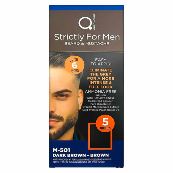 Qure Homme Mr.Q Strictly For Men Beard and Mustache Dye Kit M-501 Dark Brown Βαφή για Γενειάδα και Μουστάκι Σκούρο Καστανό 1