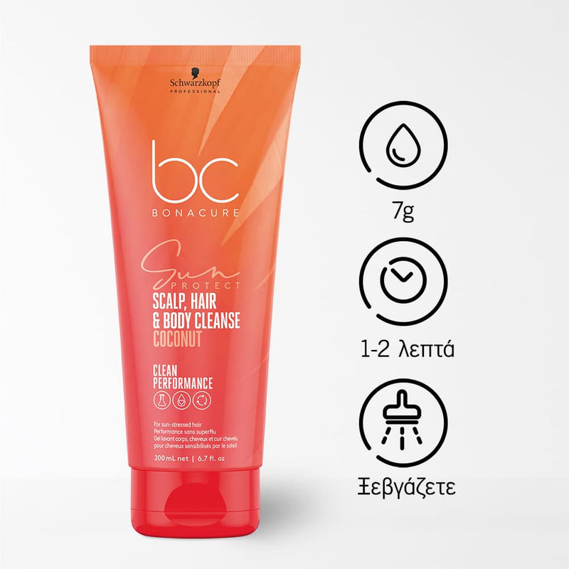Schwarzkopf Professional BC Bonacure Sun Protect 3-in-1 Scalp, Hair &amp; Body Cleanse 200ml