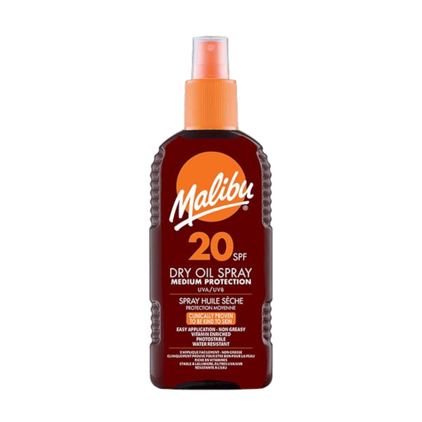 Malibu Dry Oil Spray Ξηρό Αντηλιακό Λάδι Σώματος σε Σπρέι με SPF20 200ml 1