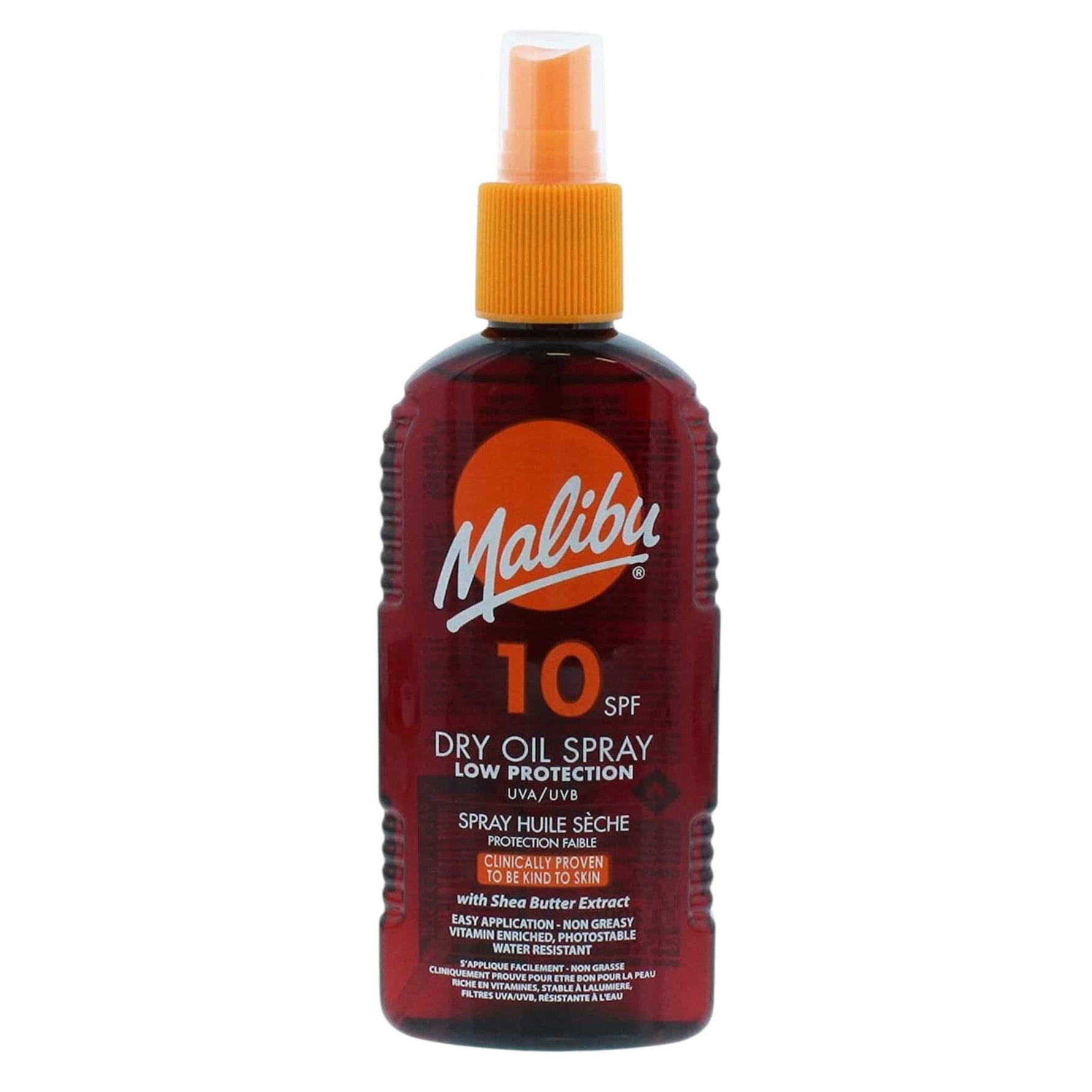 Malibu Dry Oil Spray Ξηρό Αντηλιακό Λάδι Σώματος σε Σπρέι με SPF10 200ml 1