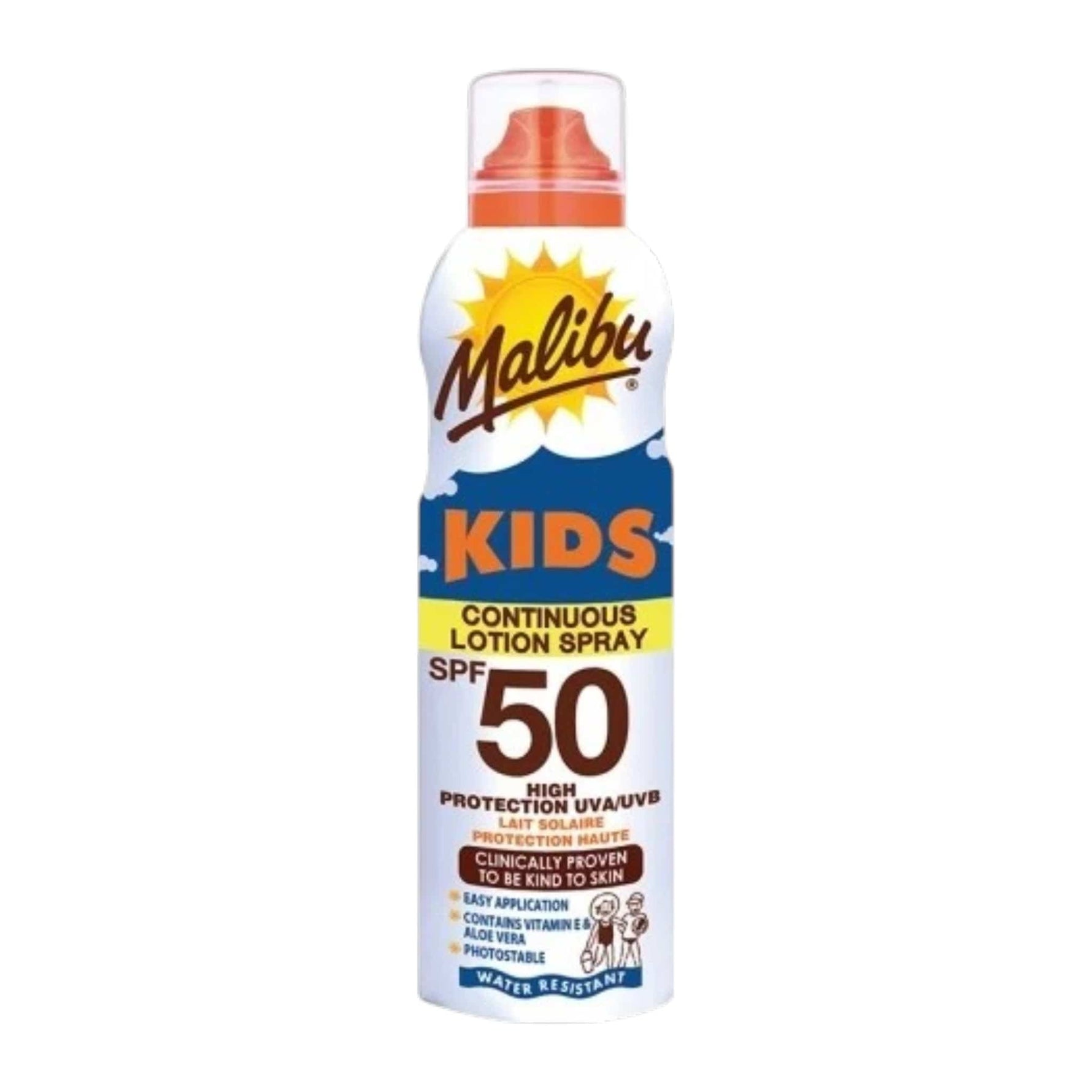 Malibu Kids Continuous Lotion Spray SPF50 Αντηλιακό Σώματος για Παιδιά 175ml 1