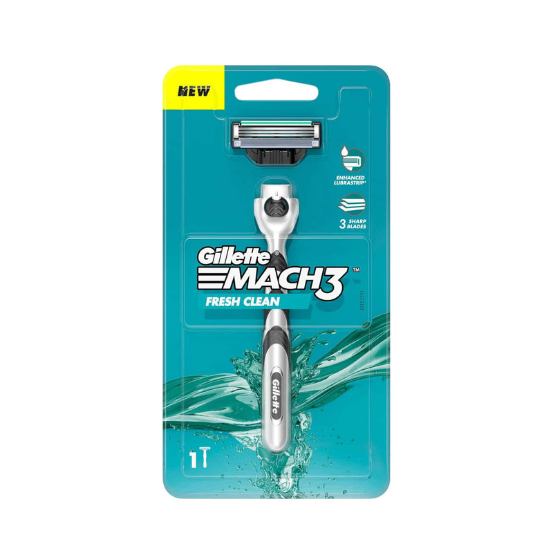 Gillette Mach3 Fresh Clean Ξυραφάκι με Ανταλλακτική Κεφαλή 3 Λεπίδων και Λιπαντική Ταινία 1