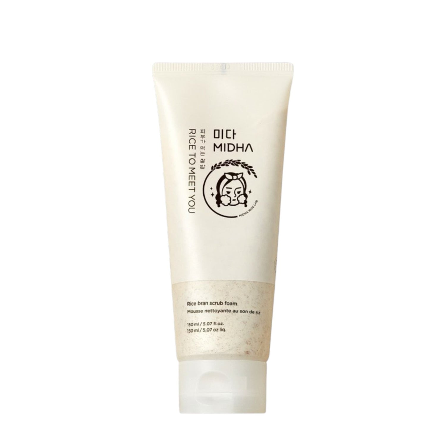 MIDHA Rice Bran Scrub Αφρός Καθαρισμού & Ήπιας Απολέπισης με Πίτουρο Ρυζιού 150ml 1