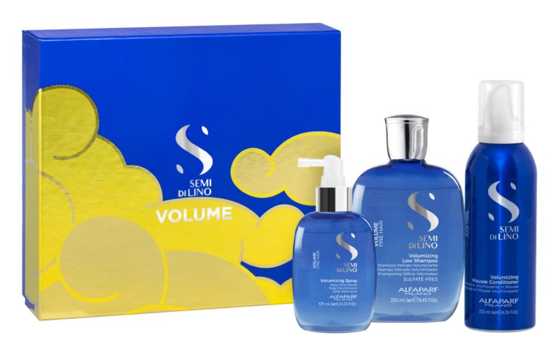 Alfaparf Milano Semi Di Lino Volume Christmas Gift Set (Volumize Shampoo 250ml, Volumize Conditioner 200ml, Volumize Spray 125ml)