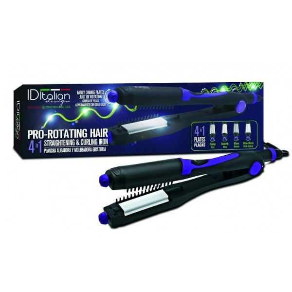 ID Italian Design Pro Rotating Straightening &amp; Curling Iron 4 in 1