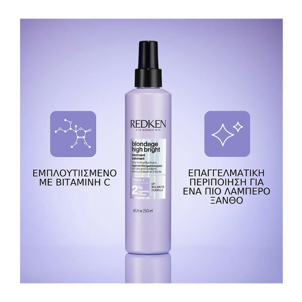 Redken Blondage High Bright Σπρέι Προετοιμασίας Για Λαμπερά Ξανθά Μαλλιά 250ml