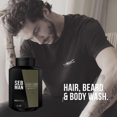 Sebastian Professional Seb Man The Multi-Tasker 3In1 Hair, Beard & Body Wash 250ml