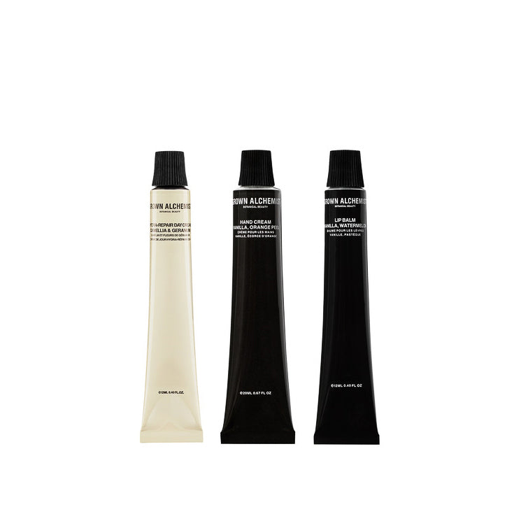 Grown Alchemist Amenity Kit (Lip Balm 12ml, Hand Cream 20ml, Day Cream 12ml)