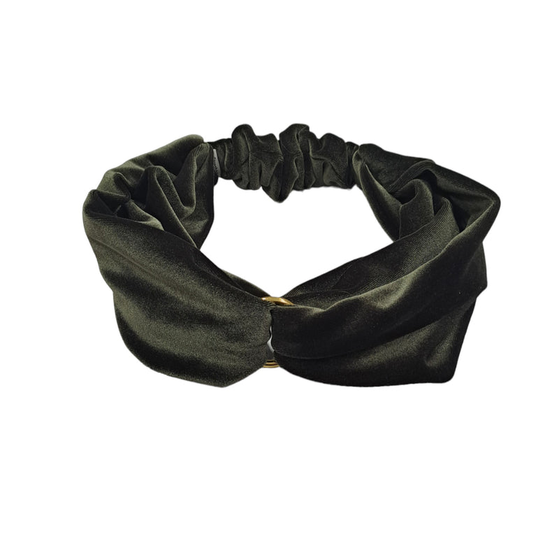 Strechibio Velvet Ribbon with Metal - Olive